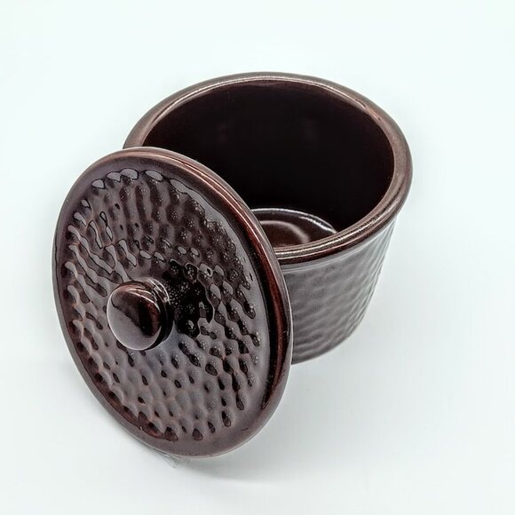 Vintage Copper Crock Club USA Brown Lidded Ceramic Crock - Picture 2 of 5